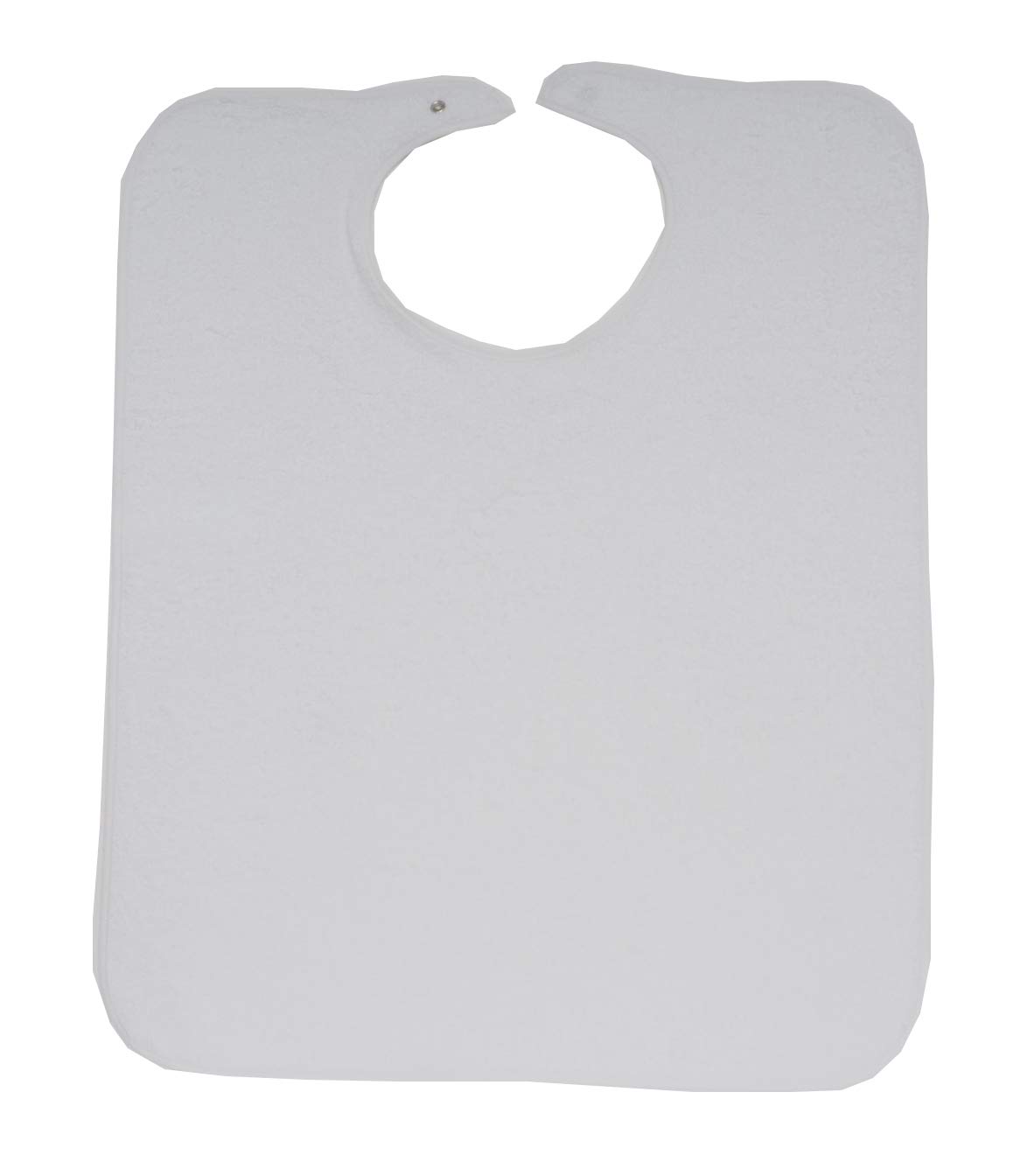 TI-TIN Adult Terry Cloth Bib, 50 x 60 cm, 73% Cotton, 27% Polyester, Velcro Fastening, Plain (White) 140 g/m²