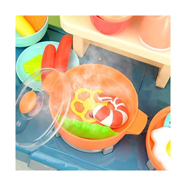 Kinderplay Kinderküche Spielküche Spielzeugküche Küchenset - Licht, Wasser, Dampf, Ton, 65 Küchenzubehör, Die Höhe… – Bild 4