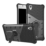 Sony Xperia L1 Case SunRemex Durable Armor with Full Body Protective and Heavy Duty Protection and 360 Degree Rotating Kickstand Design for Sony Xperia L1(2017) (Black)