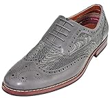 Ferro Aldo M-139001G Grey Mens Lace Up Wingtip Oxford Classic Shoes