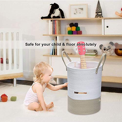 Co Storage Functional Basket Tall Storage Basket Cotton Rope Basket for Laundry and Toys 18X12 inches