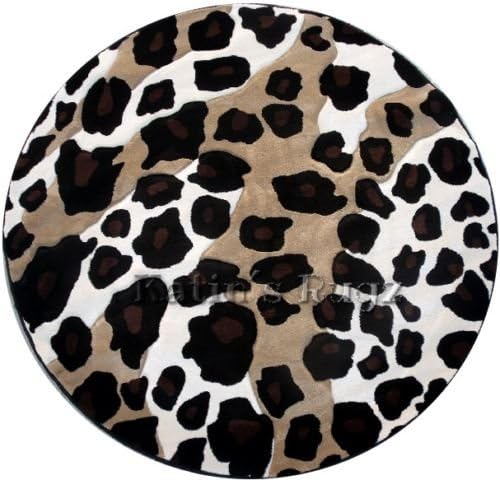 Luxury Safari African Cheetah Leopard Skin Print Woven 6x6 Area Rug Luster Gloss