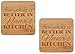 Mothers Day Gifts for Nana Everything is Better in Nana's Kitchen Grandma Gift Trivet Set 2-Pack Wooden Hot Pads