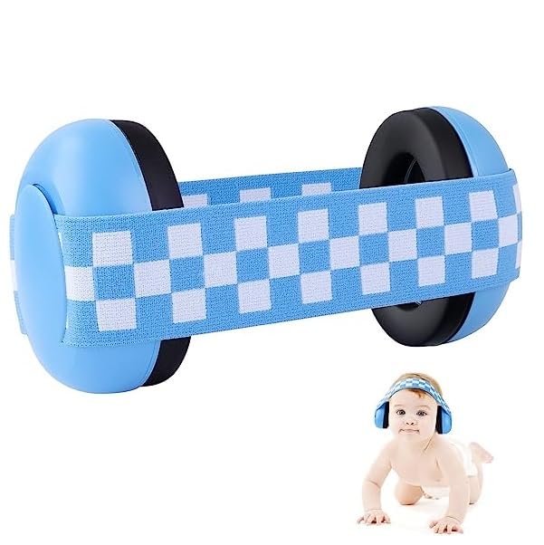 Aatif.L 2023 upgraded Baby Ear Defenders, Kids Earmuffs Noise Reduction for babies and toddlers from 0 to 36 months - Protect Infant Hearing Damage & Improve Sleep-Blue