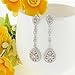 EVER FAITH Bridal Art Deco Classical Gatsby Inspired Pave Cubic Zirconia Chandelier Earrings Pierced
