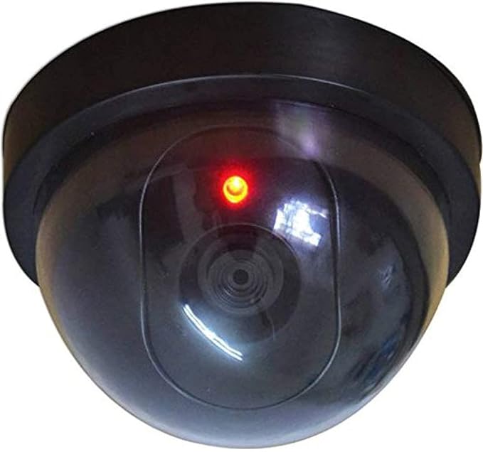 Buy VALAMJI Plastic Dummy Security Round CCTV Camera with Flashing Red