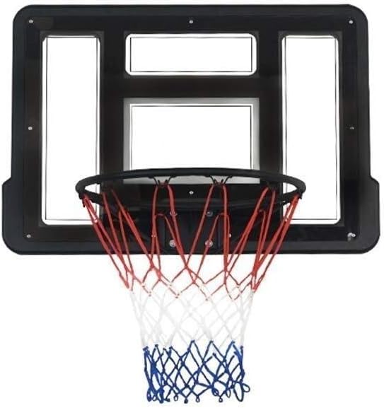 JKLL Wall Mounted Adjustable-Height Basketball Hoop, Black