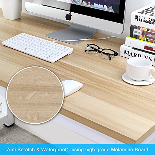 Tribesigns Computer Desk, 47" Modern Simple Office Desk Computer Table Study Writing Desk for Home Office, Light Walnut - Thumbnail 4