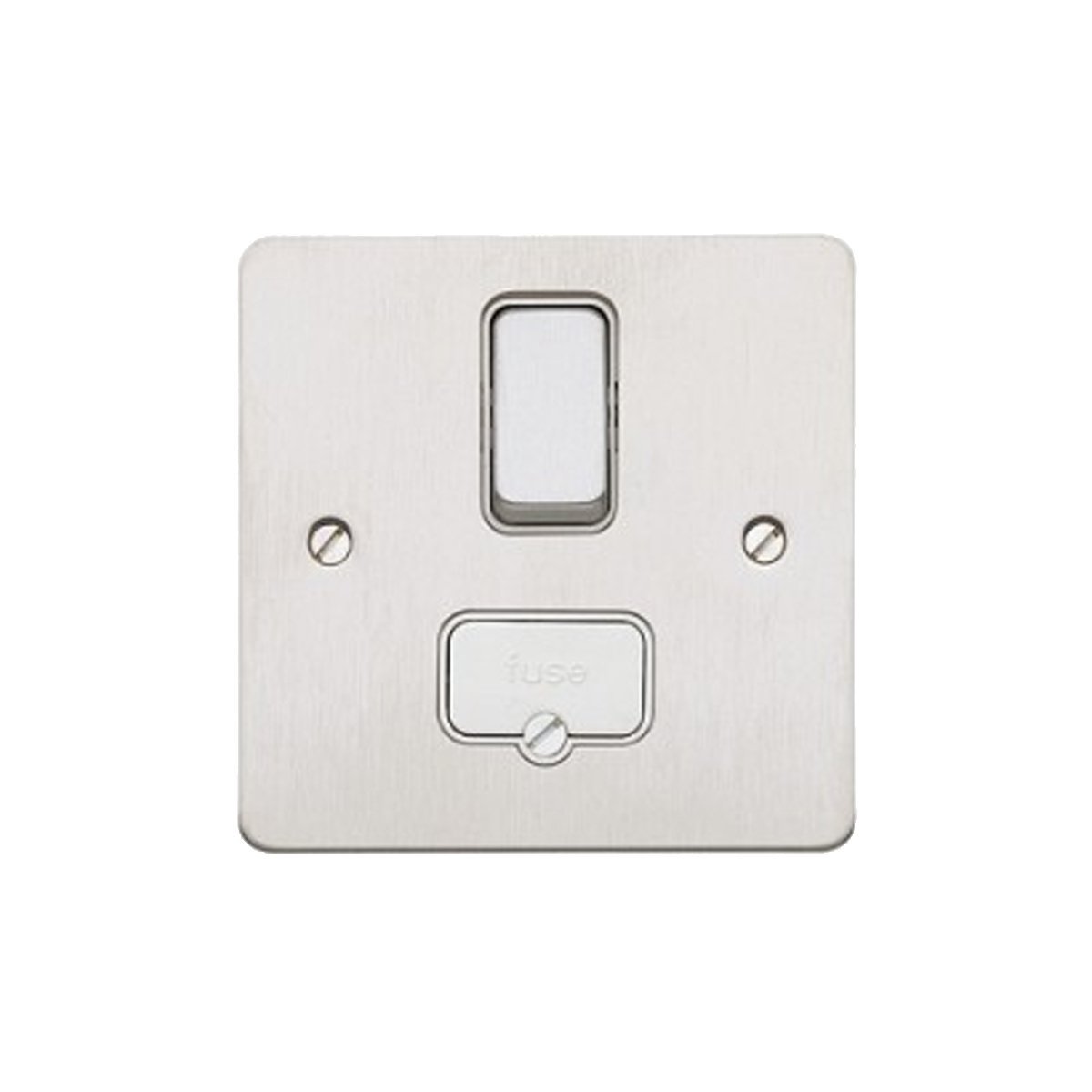 Edge 13 AMP DP Porcelain White Switched Connection Unit with White Insert