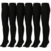 Sheerly touch-ya Girls Ribbed Winter Tights, 6 Pairs, 70% Acrylic - 30% Nylon, Made in Taiwan