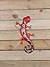 LIFFY Metal Gecko Outdoor Wall Decor Lizard Garden Art Red Hanging Decorations for Patio or Fence, 12.6 Inches Long