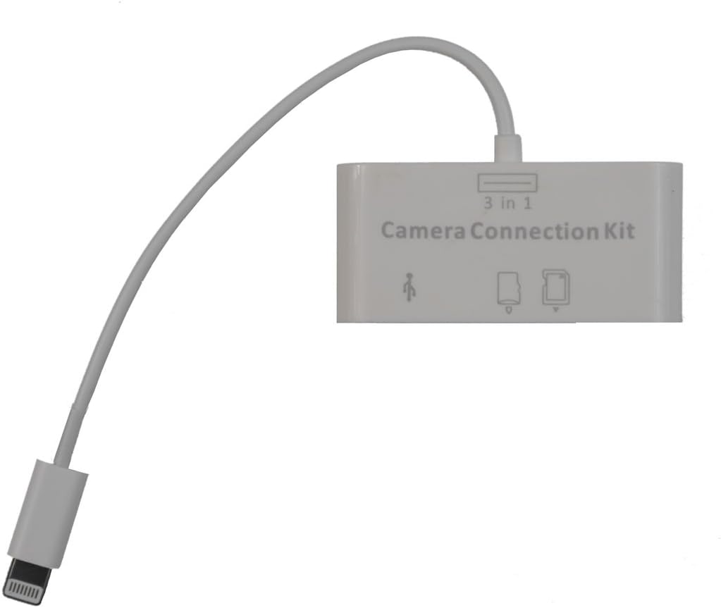 Komwell Otg 3 in 1 Card Reader for Ipad Ipad 4/ Ipad Air / Ipad Mini White