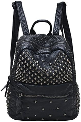 Sannea Womens Studded Leather Backpack Casual Pack Fashion School Bags for Girls