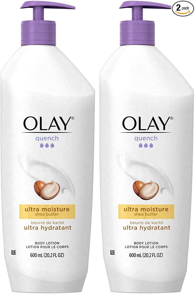 Amazon Com Olay Quench Body Lotion Ultra Moisture With Shea Butter And Vitamins E And 2 Oz Pack Of 2 Bath And Shower Gels Beauty