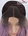 K'ryssma Short Bob Lace Front Wig Ombre Purple Synthetic Wig for Women Dark Roots to Ash Purple Wavy wig Heat Resistant