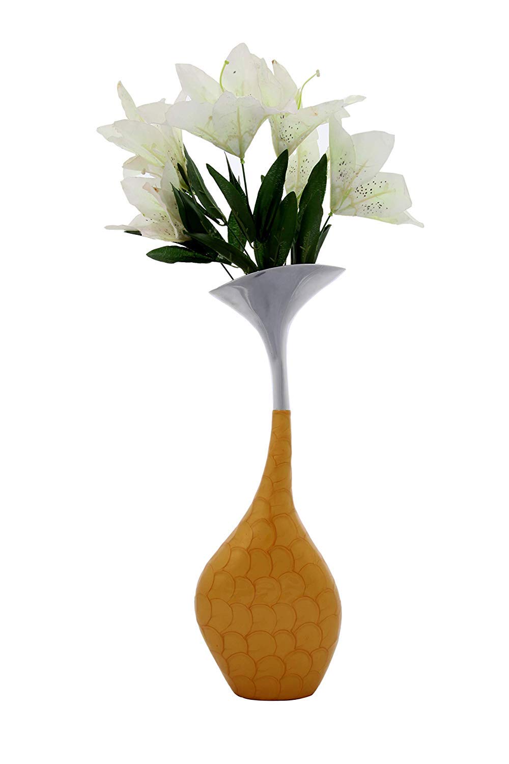 Buy Indianartisans Fish Shape Yellow Flower Vase Online At Low
