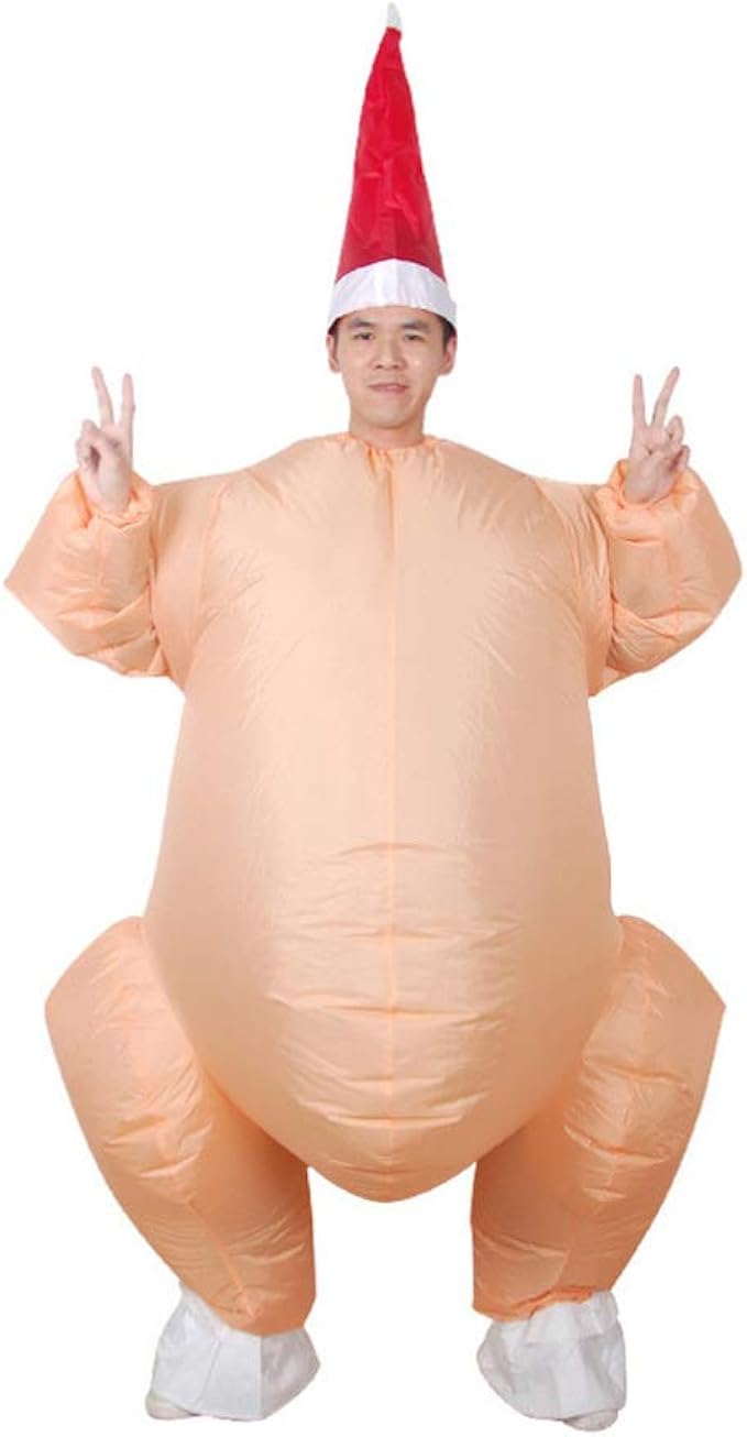 Amosfun Inflatable Turkey Costume Roast Turkey Game Cloth
