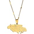 Stainless Steel Jamaica Map Pendant Necklaces Jamaican Charm Jewelry Gifts
