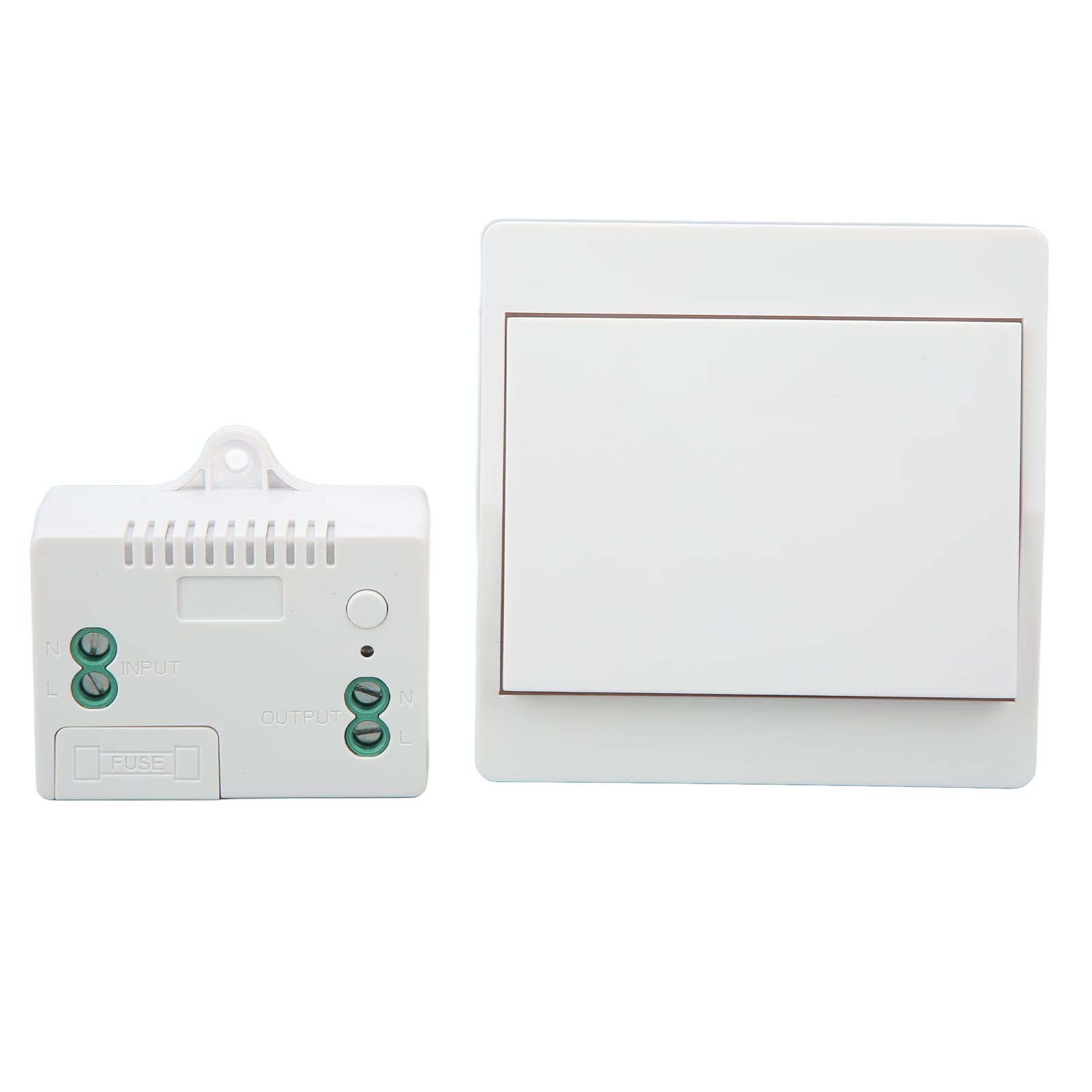 Wireless Light Switch Self Powered Waterproof Switch Panel Remote Controller Wireless Wall Mounted Light Fixture Switch and Receiver Kit(1 Receiver)