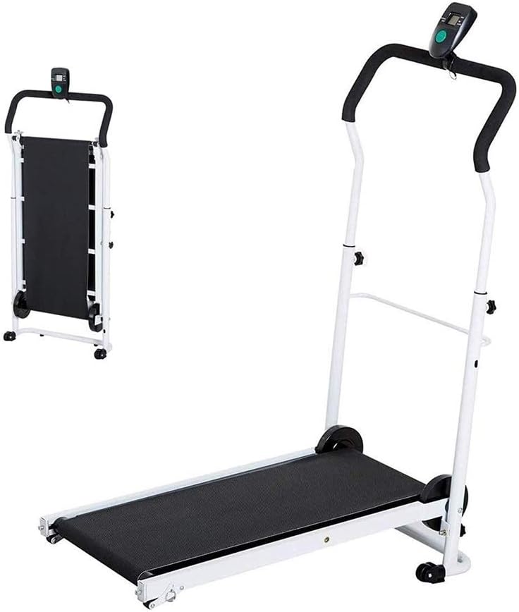 Treadmills Folding Portable Household Gym Running Machine With LED Display Safe Bar