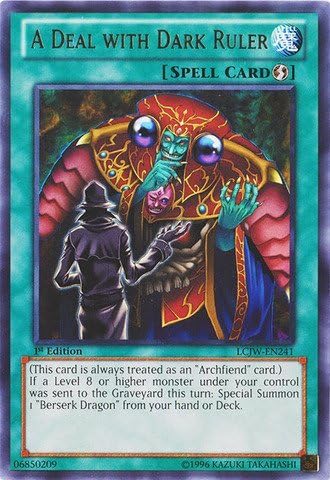 Amazon Com Yu Gi Oh A Deal With Dark Ruler Lcjw En241 Legendary Collection 4 Joey S World 1st Edition Rare Toys Games