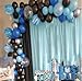 Mayen 40 Pcs 12 Inch Blue Silver White Balloons Set, Silver Confetti and Blue Agate Marble Balloons Royal and Light Blue White Latex Balloons for Birthday Party Decorations Baby Showers Graduation