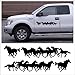 Decal Sticker Graphic Kit, Both Sides Left & Right - Running Horses Large for Cowboy Or Cowgirl Stable Truck 4x4 Or Horse Trailer - 7 1/2 x 36 inches in Black