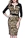 Miusol Women's Official Leopard Optical Illusion Half Sleeve Business Midi Dress