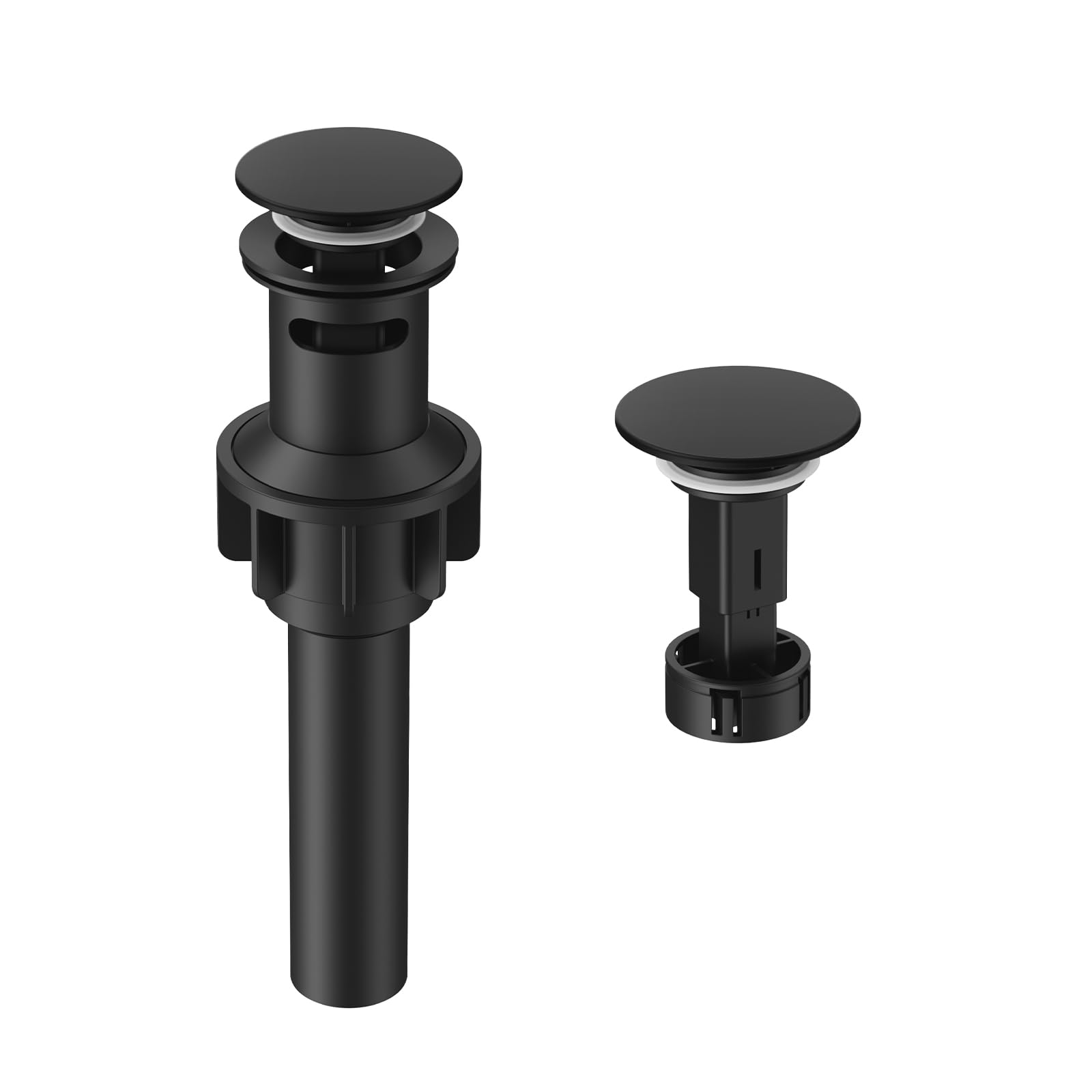 Photo 1 of ***MISSING PARTS***
Bathroom Sink Drain with Overflow, Hurran Matte Black Bathroom Sink Stopper for Bathroom Vanity Vessel Sink, Rapid Draining Plastic Pop-up Sink Drain with Hair Catcher Anti-Clog Strainer