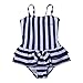 QRH Big Girls Poptical Stripes Sport Splice 1 Piece Swimsuit