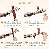 BESTOPE Curling Iron 1.25 Inch Ceramic Tourmaline Coating Curling Wand with Anti-Scald Insulated Wand Tip, 5 Heat Setting for All Hair Types(285 °F to 430 °F, Include Glove and Curl Clips)