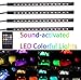 GD-Lighting 4pcs Multi-Color 7 Color LED Interior Underdash Lighting Kit, With Sound Active Function and Wireless Remote Control