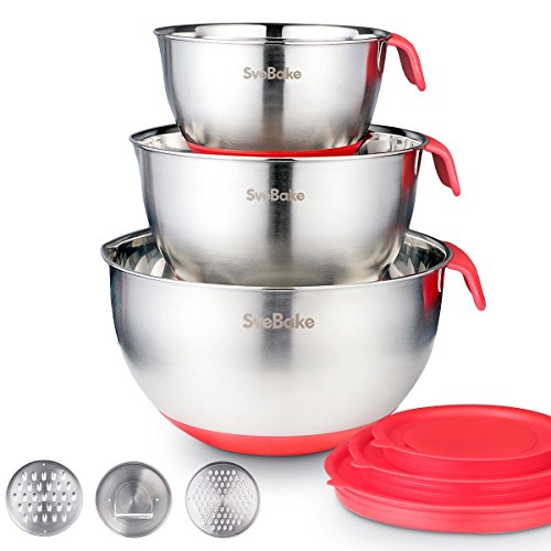 SveBake Pastry Bag 100 Pieces 18 Inch [Extra Thick] Disposable Icing Piping Bags Cake Cupcake Cookie Decorating Bags for Professional Baker & Baking Lover (Mixing Bowls) - Thumbnail 7