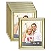 Icona Bay 8x10 Picture Frames (Gold, 6 Pack), Contemporary Photo Frames 8 x 10, Wall Mount or Table Top, Elegante Collection
