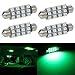 Partsam 4pcs Green 41mm 42mm Festoon 12SMD LED Light Interior Dome Map Trunk Cargo Footwell Replacement Bulb Lamp 12V 561 562 578 211-2