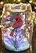 BANBERRY DESIGNS Cardinal Gifts - LED Decorative Candle Holder with Hand Painted Cardinal on Branches - Color Changing Lights - Glittery White Snow & Red Jewel Accents
