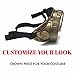Steampunk Goggles Victorian Style Vintage Design in Antique Gold Tone,Dystopian Society Look (Clear)