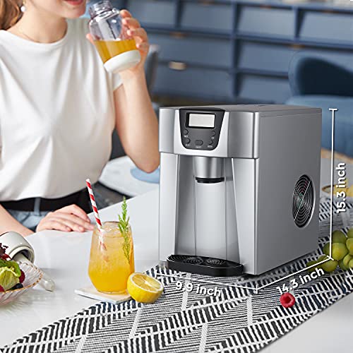 COOLLIFE Compact Countertop Ice Maker Machine with Water Dispenser