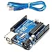 Arduino Uno R3 Development Board, Kit Microcontroller Card & USB Cable for Electronics & Robotics, Based on ATmega328P