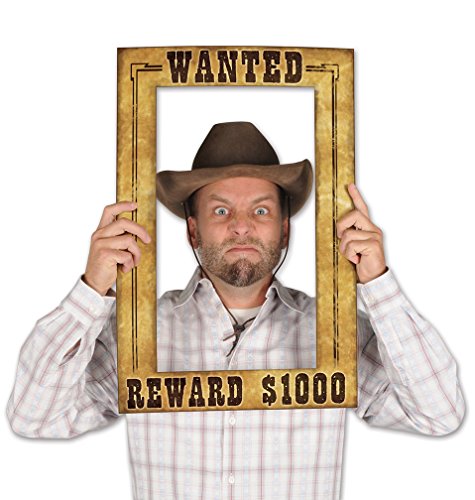 Beistle 52158 Western Wanted Photo Fun Frame, 15.5