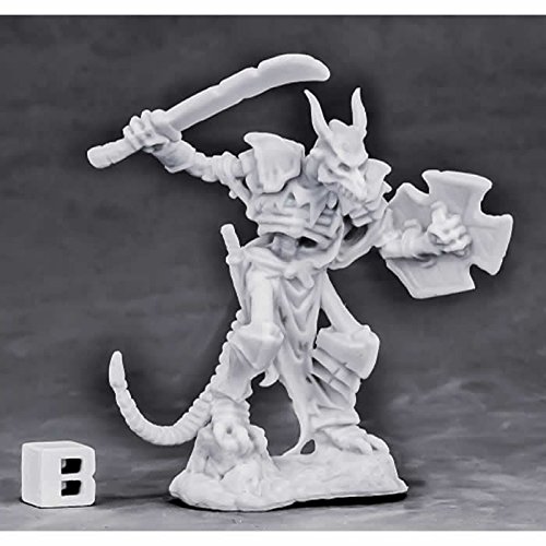 Undying Lizard Warrior Miniature 25mm Heroic Scale Dark Heaven Bones Reaper Miniatures