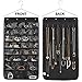 Misslo Closet Jewelry Hanging Non-woven Organizer Holder 30 Pockets 17 Hook and Loops With hanger - Black