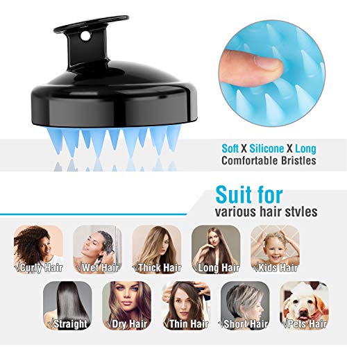 Scalp Massager Shampoo Brush for Men Women Kids Pets Scalp Care Silicone Head Hair Brush Growth Scrubber for Curly Wet… - Image 3
