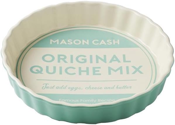 Mason Cash Baker S Authority Chip Resistant Earthenware 24cm Round Quiche Dish Ceramic Cream Blue 24 X 24 X 4 5 Cm Amazon Co Uk Kitchen Home