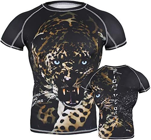 FTEIF Running Active Base Layer Tops Breathable Mens Boxing MMA Compression Shirt