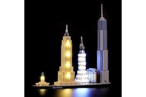 BRIKSMAX Led Lighting Kit for Architecture New York City - Compatible with Lego 21028 Building Blocks Model- Not Include The Lego Set