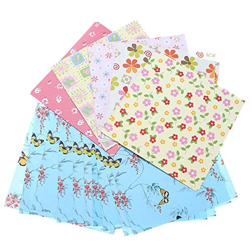 Origami Folding Paper - 72 Pieces/Set Cute Flower Floral Pattern Origami Paper Single Sided Kids Folded Paper Craft Scrapbooking Decor - RANDOM PATTERN