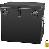 Peastorm Trailer RV Marine Battery Box - 12V Waterproof Steel Battery Relocation Kit for Boat, Trolling Motor, Kayak (Group 24 Black)