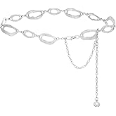 HIQUACC Metal Waist Chain Belt for Women Gold Silver Link Belts for Dresses
