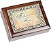 Faith Heart Inspirational Jewel Musical Music Jewelry Box with Dark Wood Finish Plays How Great Thou Art